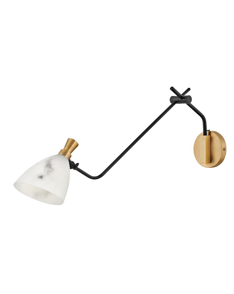 Sinclair Swing Arm Wall Lamp in Heritage Brass