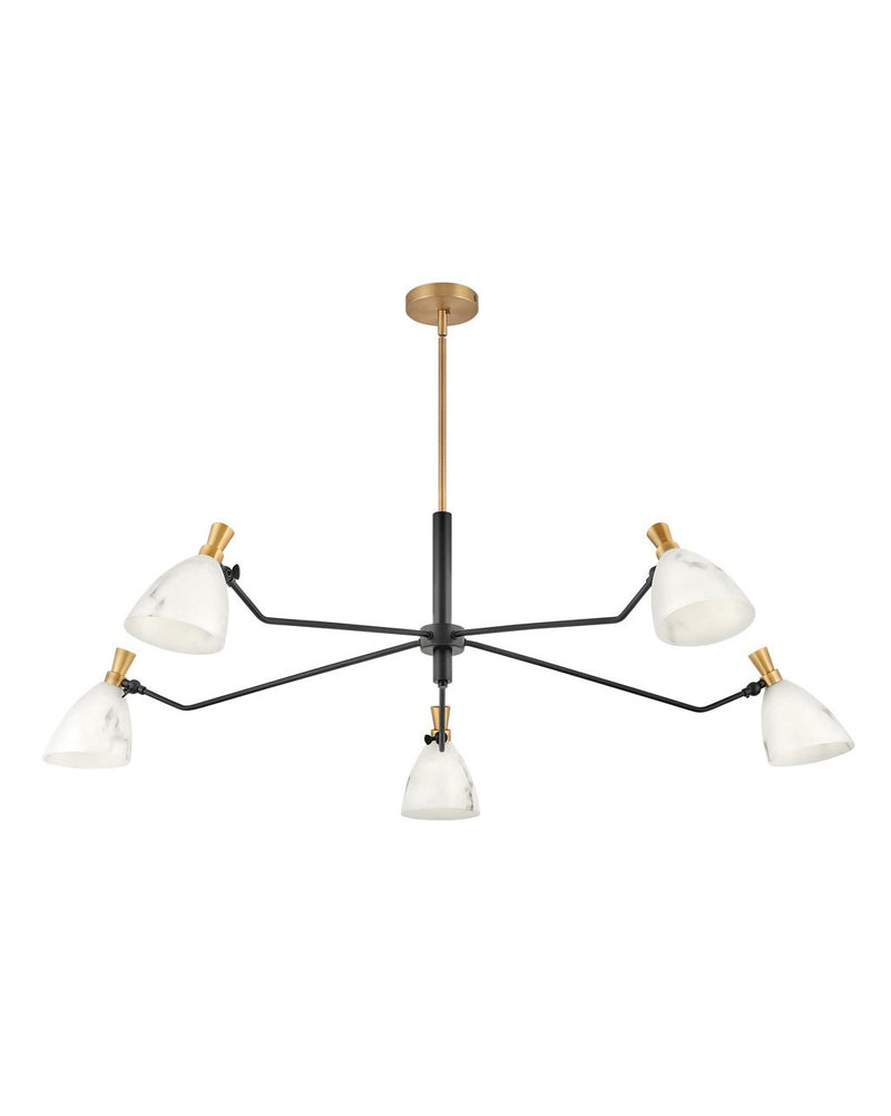Sinclair 5-Light Chandelier in Heritage Brass