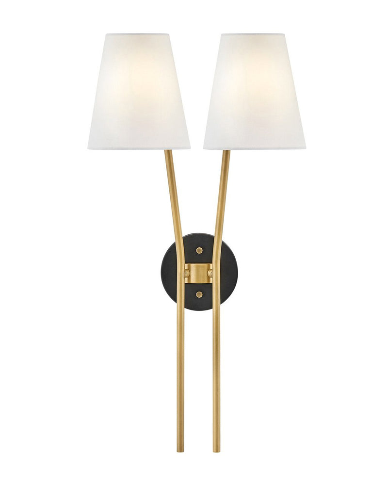 Aston 2-Light Wall Sconce in Heritage Brass