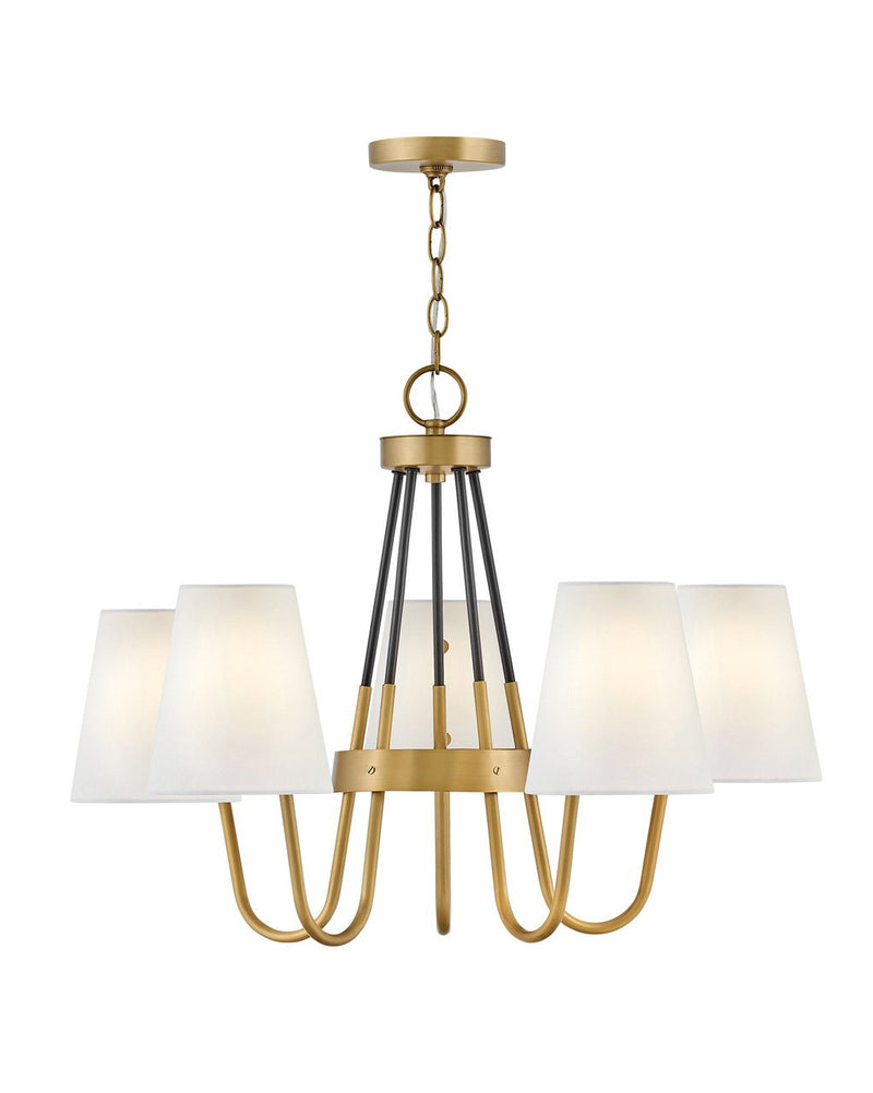 Aston 5-Light Chandelier in Heritage Brass