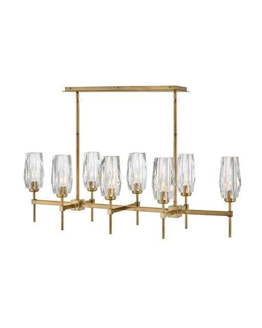 Ana 8-Light Linear Chandelier in Heritage Brass