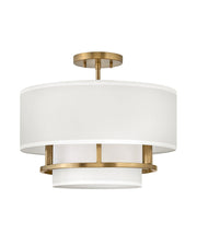 Graham 3-Light Semi-Flush Mount in Lacquered Brass