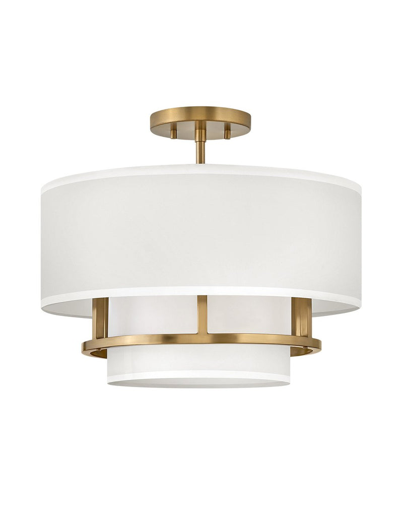 Graham 3-Light Semi-Flush Mount in Lacquered Brass
