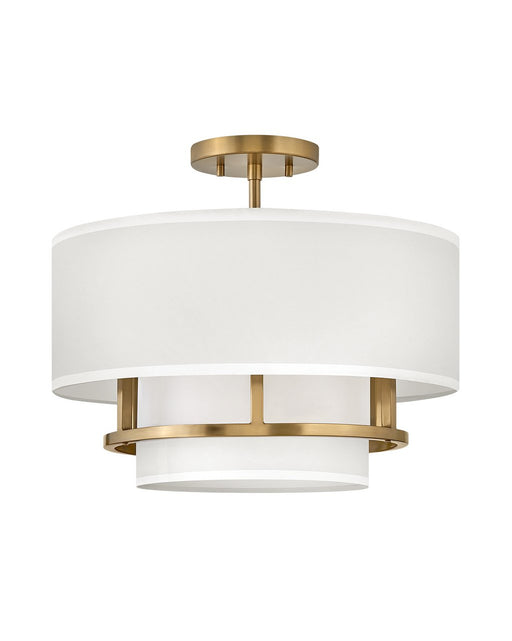 Graham 3-Light Semi-Flush Mount in Lacquered Brass