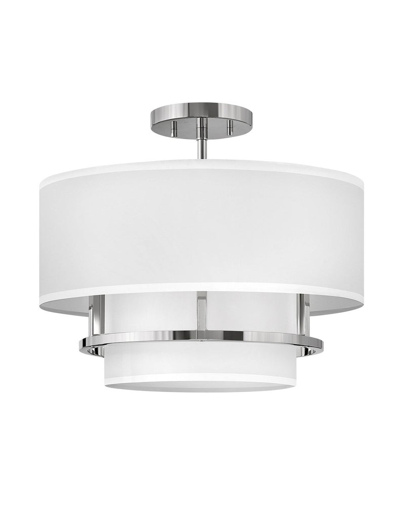 Graham 3-Light Semi-Flush Mount in Polished Nickel
