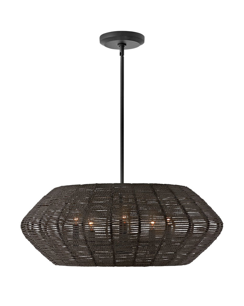 Luca 5-Light Drum Pendant in Black