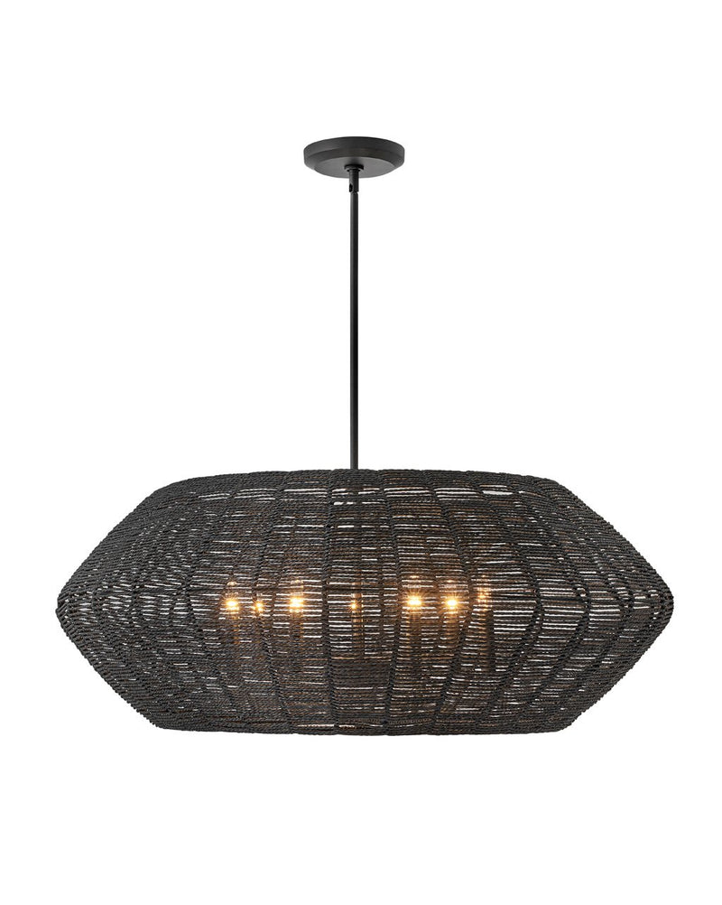 Luca 7-Light Drum Pendant in Black