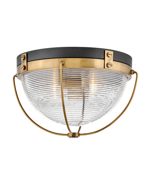 Crew 2-Light Flush Mount in Heritage Brass