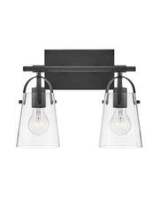 Foster 2-Light Bath Vanity Light in Black