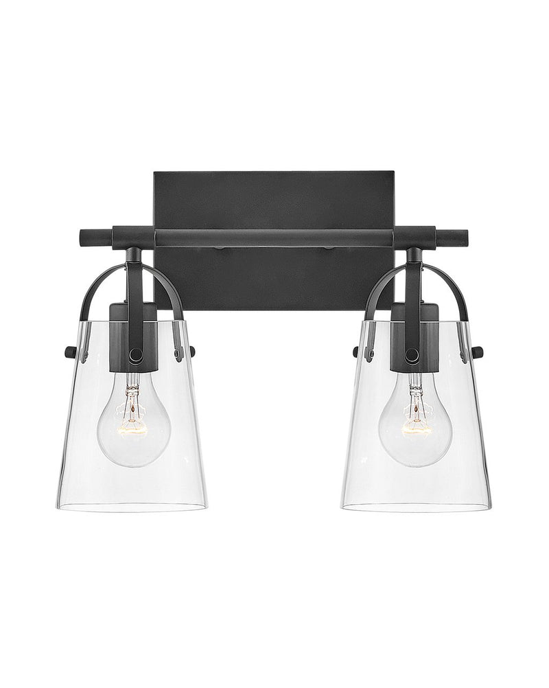 Foster 2-Light Bath Vanity Light in Black