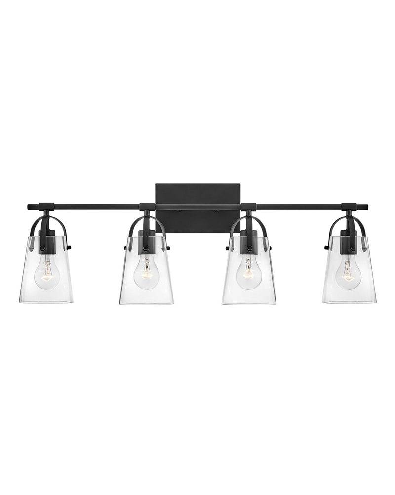 Foster 4-Light Bath Vanity Light in Black