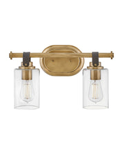 Halstead 2-Light Bath Vanity Light in Heritage Brass