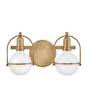 Somerset 2-Light Bath Vanity Light in Heritage Brass