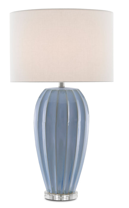 Bluestar One Light Table Lamp in Light Blue/Clear