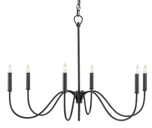 Tirrell Six Light Chandelier in Antique Black