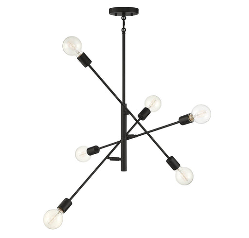 Industrial Sputnik 26" 6-Light Chandelier in Matte Black