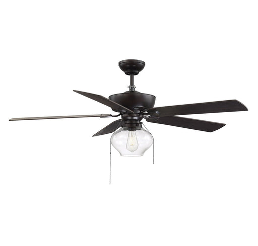 Farmhouse 52" Ceiling Fan with Clear Glass Light in Oil Rubbed Bronze