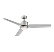 Modern 52" LED Ceiling Fan with Opal Glass in Brushed Nickel