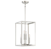 Two-Tier Cage 12" 4-Light Chandelier in Polished Nickel