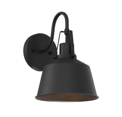Farmhouse Metal Barn Shade 8" 1-Light Outdoor Wall Sconce in Matte Black