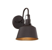 Farmhouse Metal Barn Shade 8" 1-Light Outdoor Wall Sconce in Oil Rubbed Bronze