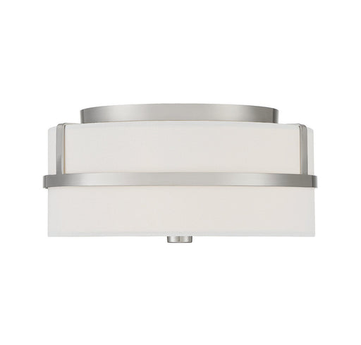 Fabric Drum 13" 2-Light Flush Mount in Brushed Nickel