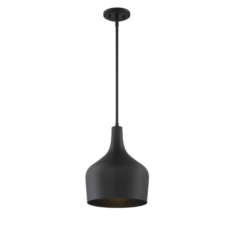Metal Teardrop 10" 1-Light Pendant in Matte Black