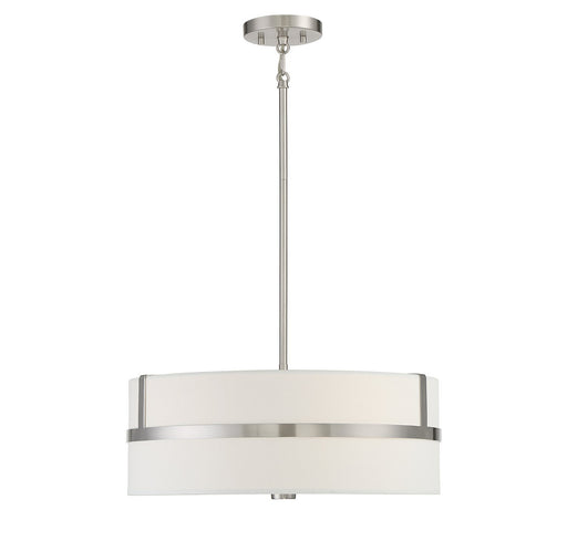 Fabric Drum 20" 4-Light Pendant in Brushed Nickel