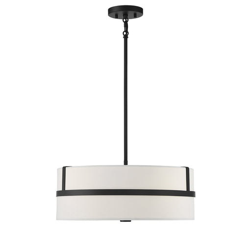 Fabric Drum 20" 4-Light Pendant in Matte Black