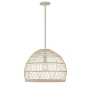 Rattan Bell 20" 1-Light Pendant in Natural Rattan with A Matching Socket