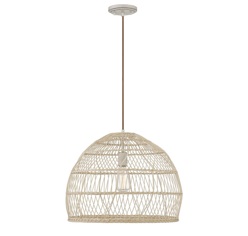 Rattan Bell 20" 1-Light Pendant in Natural Rattan with A Matching Socket