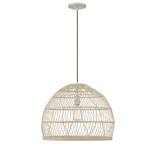 Rattan Bell 20" 1-Light Pendant in Natural Rattan with A Matching Socket