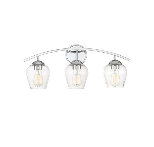 Farmhouse Clear Glass 24" 3-Light Bath Vanity Light in Chrome