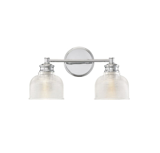 Clear Halophane 16" 2-Light Bath Vanity Light in Chrome