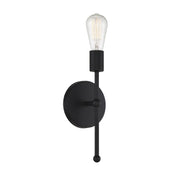 Slim Profile Exposed Bulb 1-Light Wall Sconce in Matte Black
