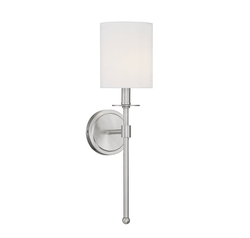 Tall Fabric Shade 20" 1-Light Wall Sconce in Brushed Nickel