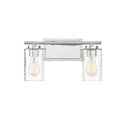 Clear Swirl Glass 2-Light Bath Vanity Light in Chrome