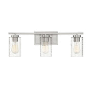 Clear Swirl Glass 24" 3-Light Bath Vanity Light in Brushed Nickel