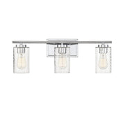 Clear Swirl Glass 24" 3-Light Bath Vanity Light in Chrome