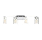 Clear Swirl Glass 32" 4-Light Bath Vanity Light in Chrome