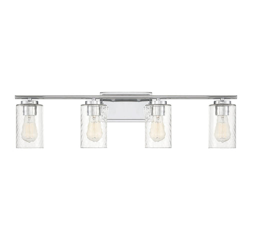 Clear Swirl Glass 32" 4-Light Bath Vanity Light in Chrome