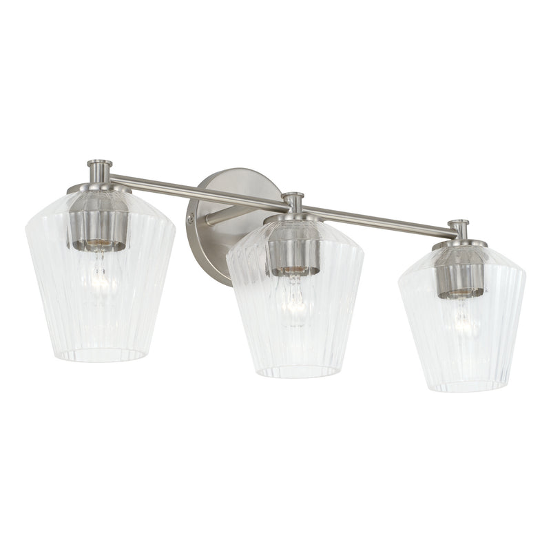 Beau 3-Light Vanity in Brushed Nickel - Lamps Expo