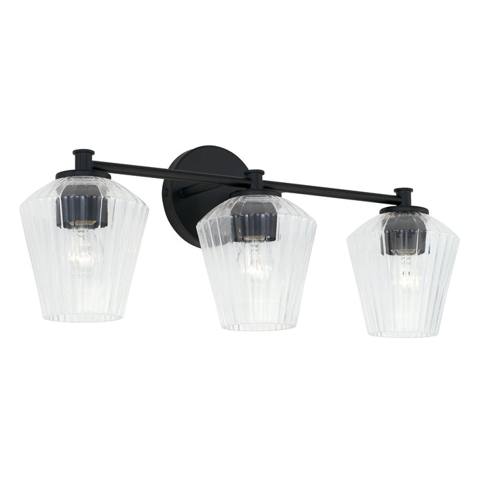 Beau 3-Light Vanity in Matte Black - Lamps Expo