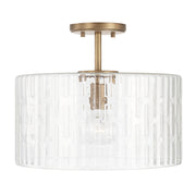 Emerson 1-Light Semi-Flush Mount in Aged Brass - Lamps Expo