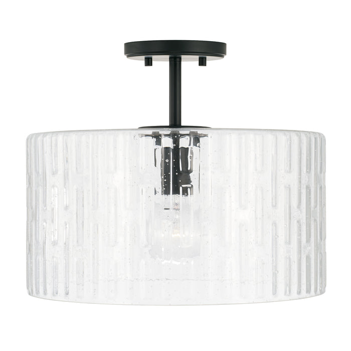 Emerson 1-Light Semi-Flush Mount in Matte Black - Lamps Expo