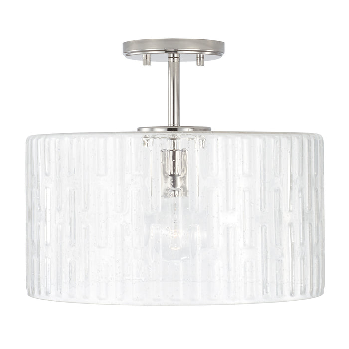 Emerson 1-Light Semi-Flush Mount in Polished Nickel - Lamps Expo