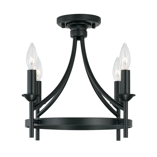 Peyton 4-Light Semi-Flush Mount in Matte Black - Lamps Expo