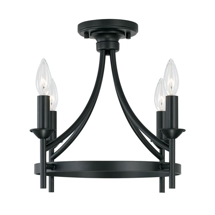 Peyton 4-Light Semi-Flush Mount in Matte Black - Lamps Expo