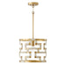 Hala 1-Light Pendant in Bleached Natural Jute and Patinaed Brass - Lamps Expo
