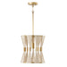 Bianca 1-Light Pendant in Bleached Natural Rope and Patinaed Brass - Lamps Expo